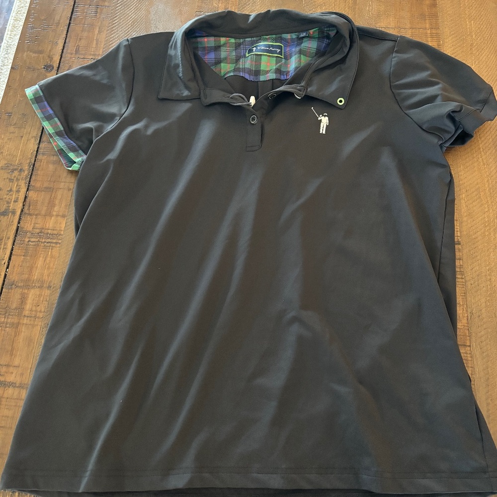 Women's William Murray Black polo with Sleeves.